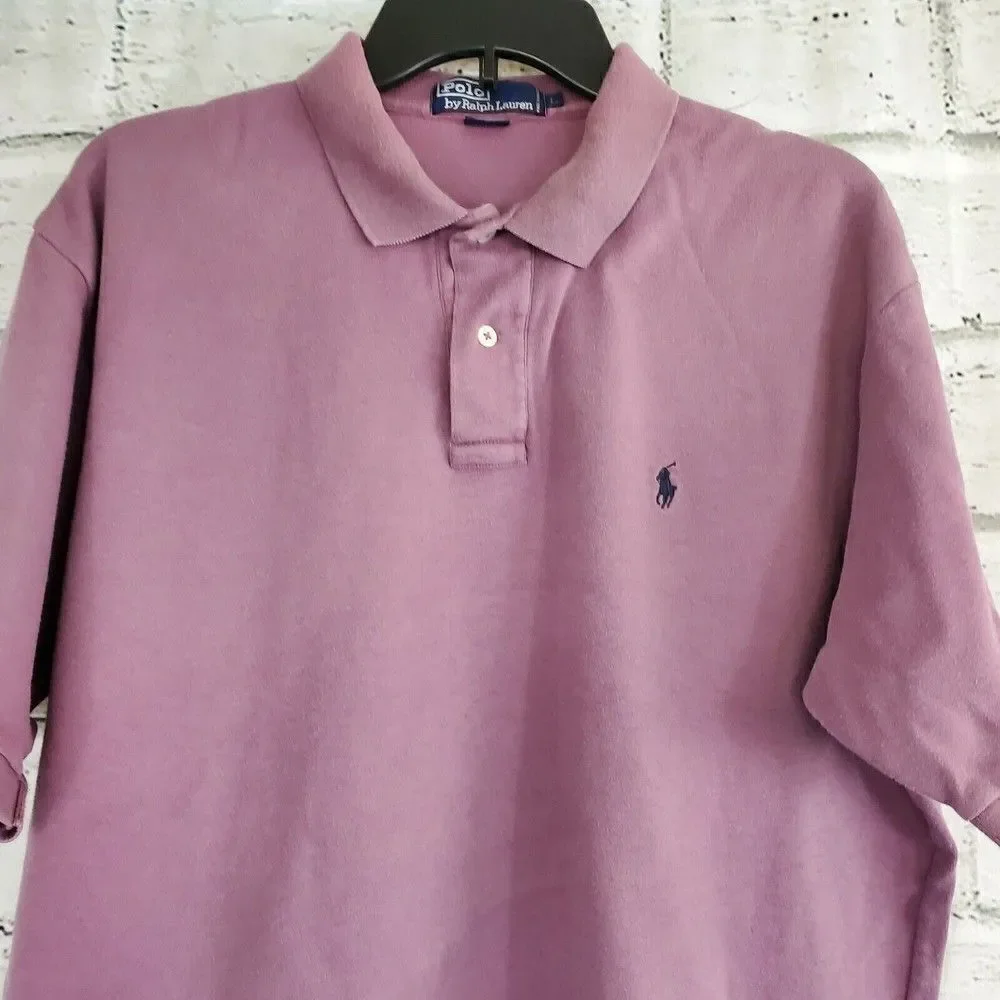 Ralph Lauren Polo Vintage Purple Polo Shirt Mens Size Large